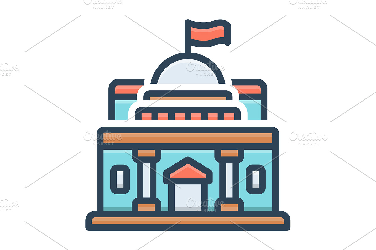 Capital building color icon, a Duotone Icon by Creative priyanka