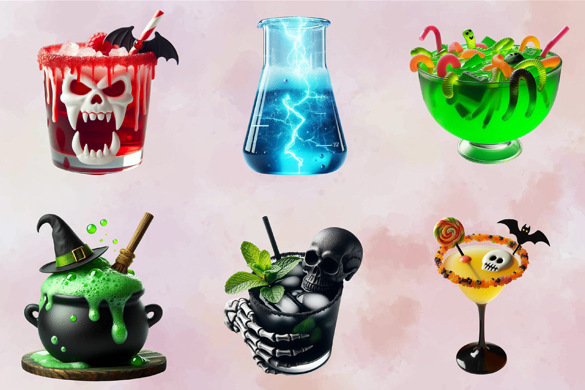 Watercolor Halloween Drink Clipart B, an Illustration by SVGArt (Photo 2 of 8)
