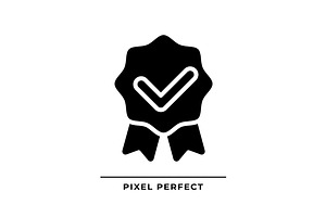 Award badge with check mark black, an Icon by IMG Visuals