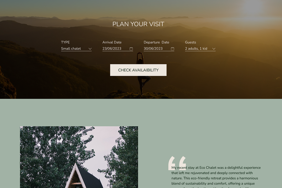 Eco Chalet – Resort & Hotel Website, a Landing Page Template by OLENASTRATIIENKO (Photo 4 of 10)