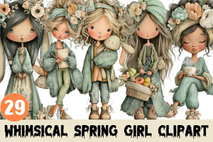 Whimsical Spring Girl Clipart, a Graphic by CitraGraphics