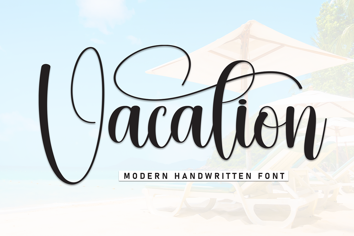 Vacation | Script Font, a Handwritten Font by Scratchones (Photo 1 of 9)