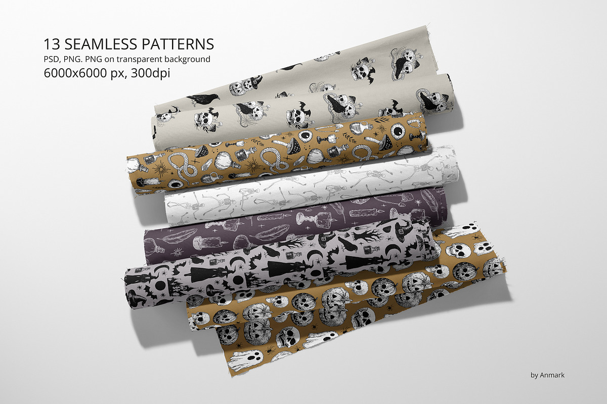 Halloween seamless patterns, a Pattern Graphic by AnMark (Photo 4 of 5)