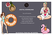 Pool party fashion clipart png, an Illustration by Parinaz Wadia Design (Thumbnail 8 of 9)