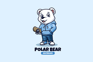 Polar Bear Skateboard Msacot Logo