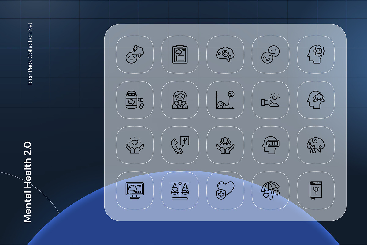 Mental Health Icon 2.0, an Outline Icon by Nathaya Studio (Photo 2 of 2)