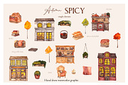 Autumn Spicy.Hand draw watercolor, an Object Graphic by ma_i_vi (Thumbnail 2 of 10)