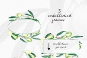 Watercolor Olive Branch Graphic Set, a Food Illustration by In the clouds (Thumbnail 2 of 7)