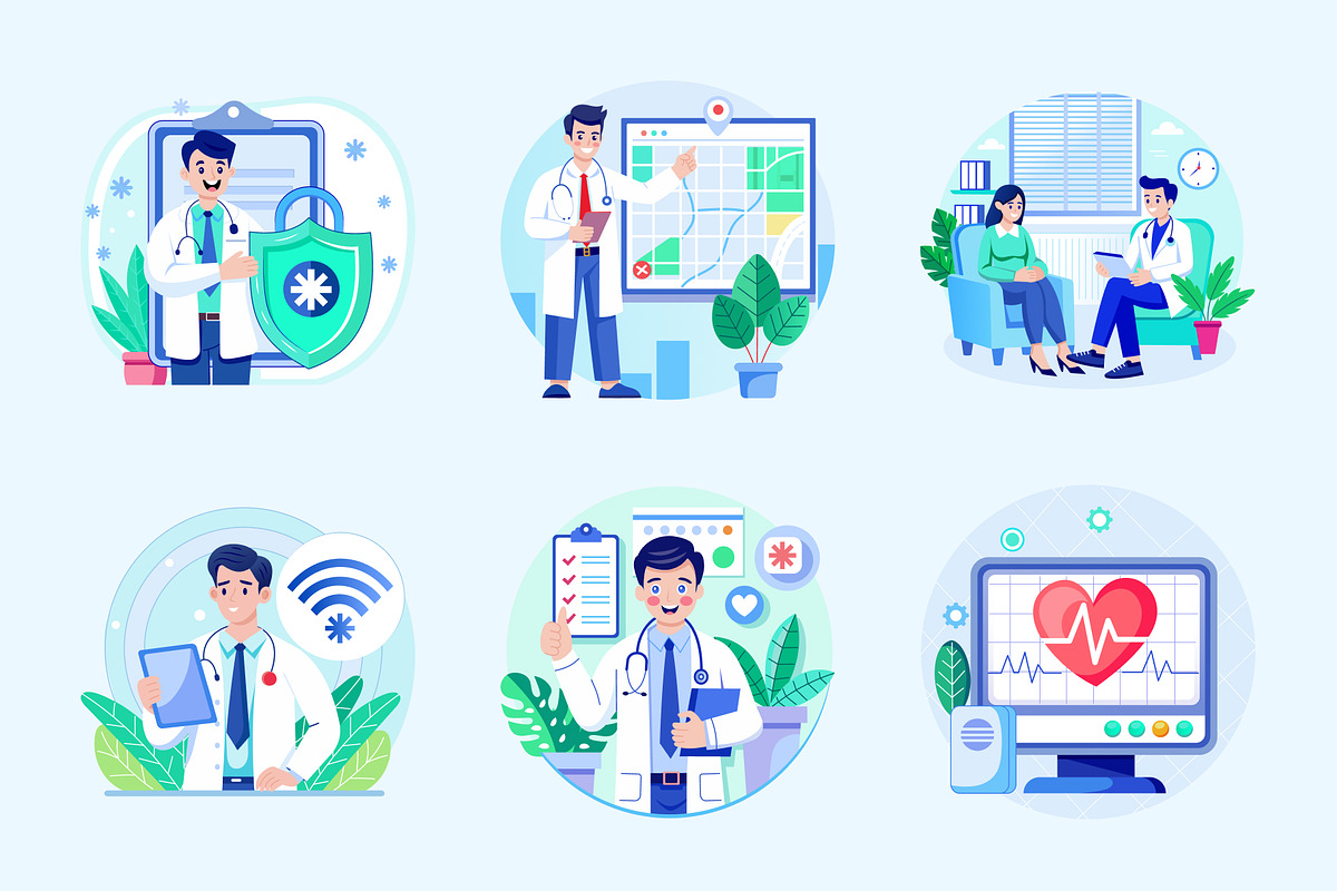 Doctor Illustration Art Set, a Healthcare Illustration by Brickclay (Photo 7 of 9)