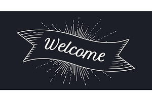 Welcome. Banner ribbon