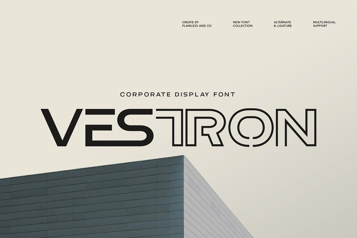 Vestron - Corporate Display Font, a Font by Flawless And Co (Photo 1 of 10)