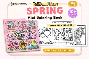 Bold and Easy Spring Mini Coloring, a Seasonal Illustration by Craftsbeefy