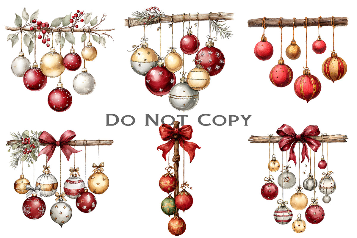 Christmas Decorations Clipart, an Illustration by Craft Nest (Photo 9 of 11)