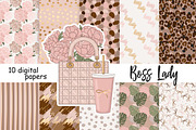 Boss Lady Digital Paper, a Pattern Graphic by GlamArtZhanna (Thumbnail 1 of 3)
