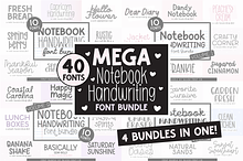MEGA NOTEBOOK HANDWRITING Font Bundl