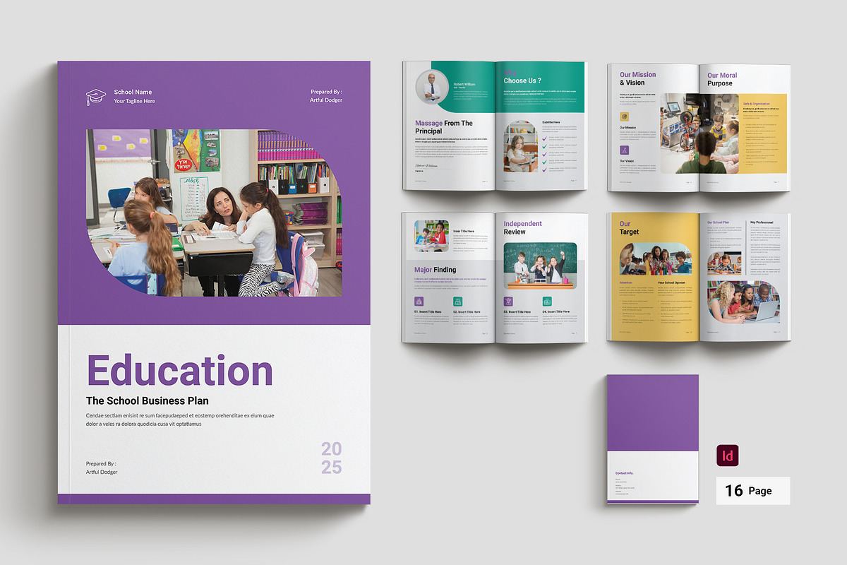 Education School Plan Template, a Brochure Template by Cleffon_Graphic_Studio (Photo 1 of 9)
