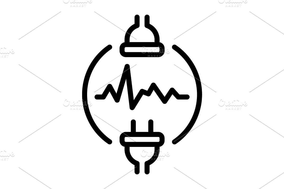 Current electric black icon, an Outline Icon by Creative priyanka