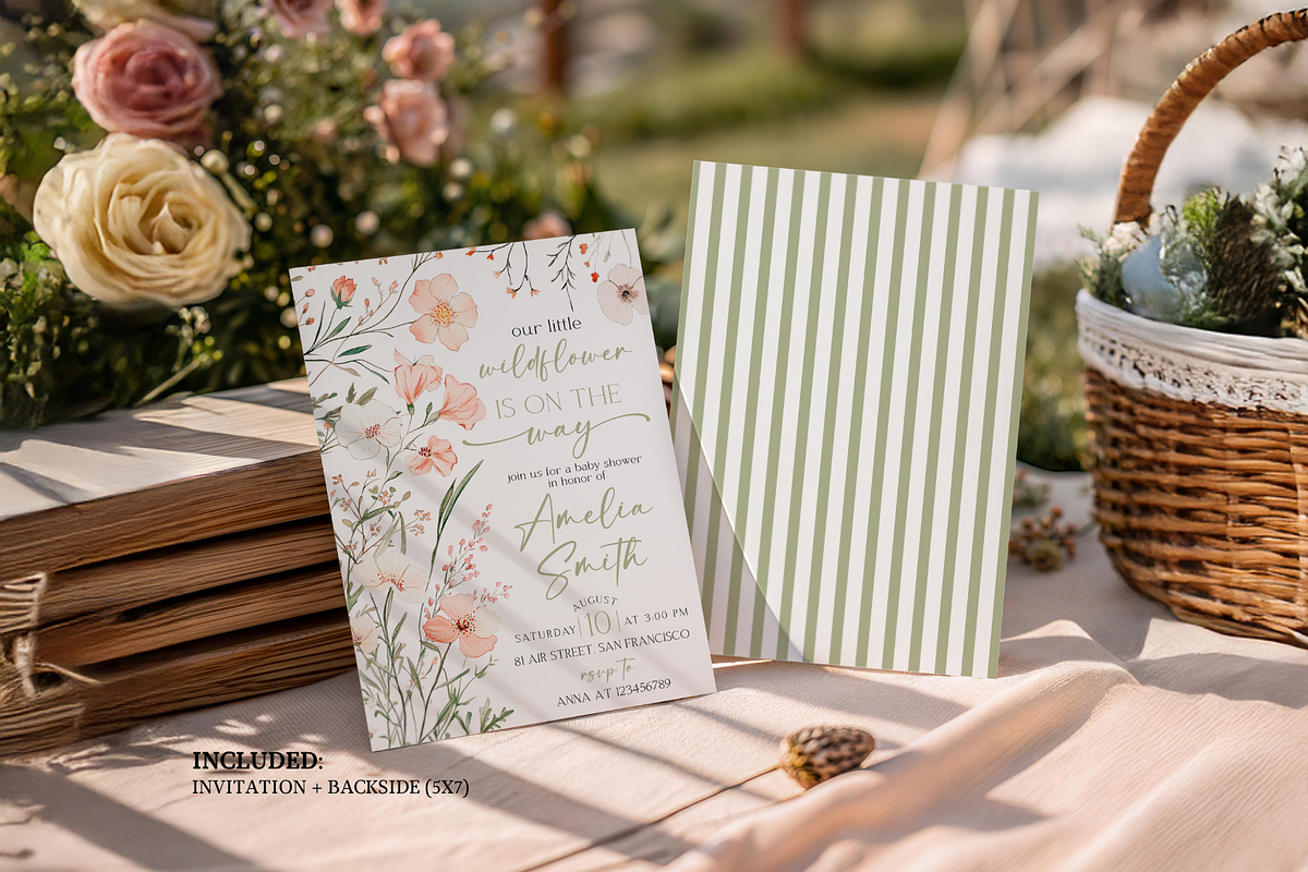 A Little Wildflower Baby Shower, an Invitation Template by Digital_Mind (Photo 2 of 4)