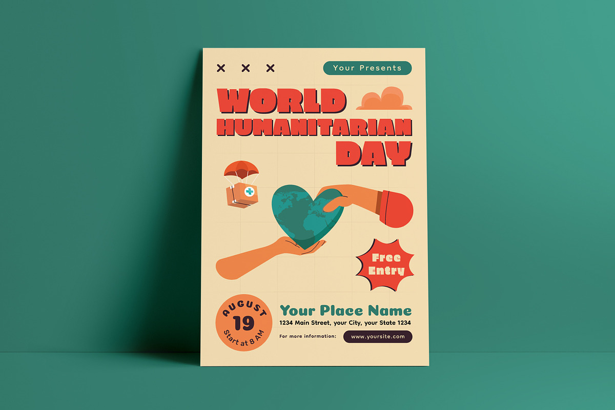 World Humanitarian Day Flyer, a Flyer Template by VictorThemes