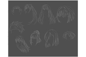 Hair Stamps Brushes For Procreate