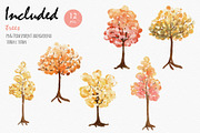 Autumn trees clipart, an Illustration by Chonnieartwork (Thumbnail 2 of 4)