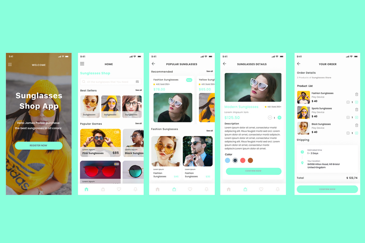 Sunglasses Store Eyewear Glasses App, an App Template by nagaredesignstudio (Photo 2 of 2)