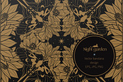 Night garden. Vector bandana design, a Pattern Graphic by Nadia Murash (Thumbnail 1 of 4)