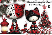 Whimsical Christmas Cat Clipart Bund, an Animal Illustration by SVGArt (Thumbnail 1 of 9)