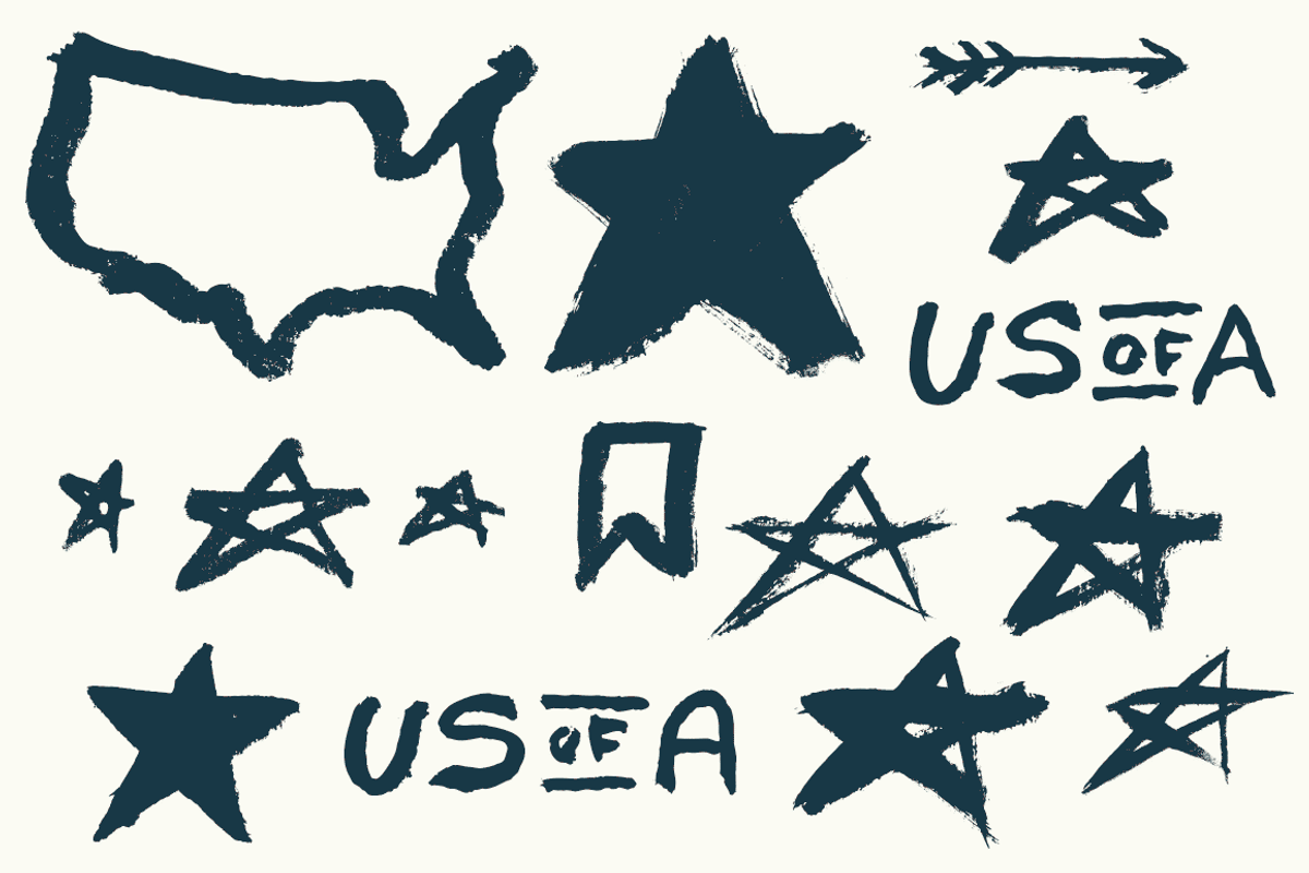 45 Hand Painted USA Elements, an Object Graphic by GhostlyPixels (Photo 6 of 6)