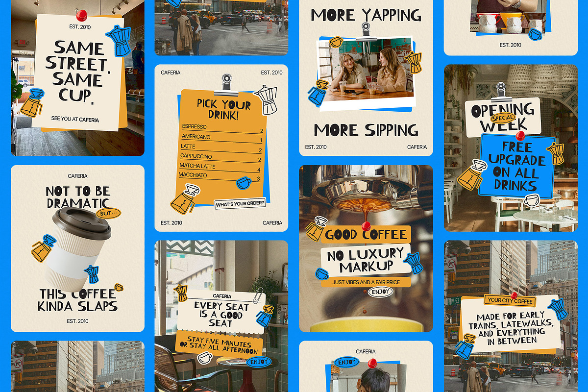Coffee Shop Instagram Canva Template, a Social Media Template by Supanium Studio (Photo 1 of 5)