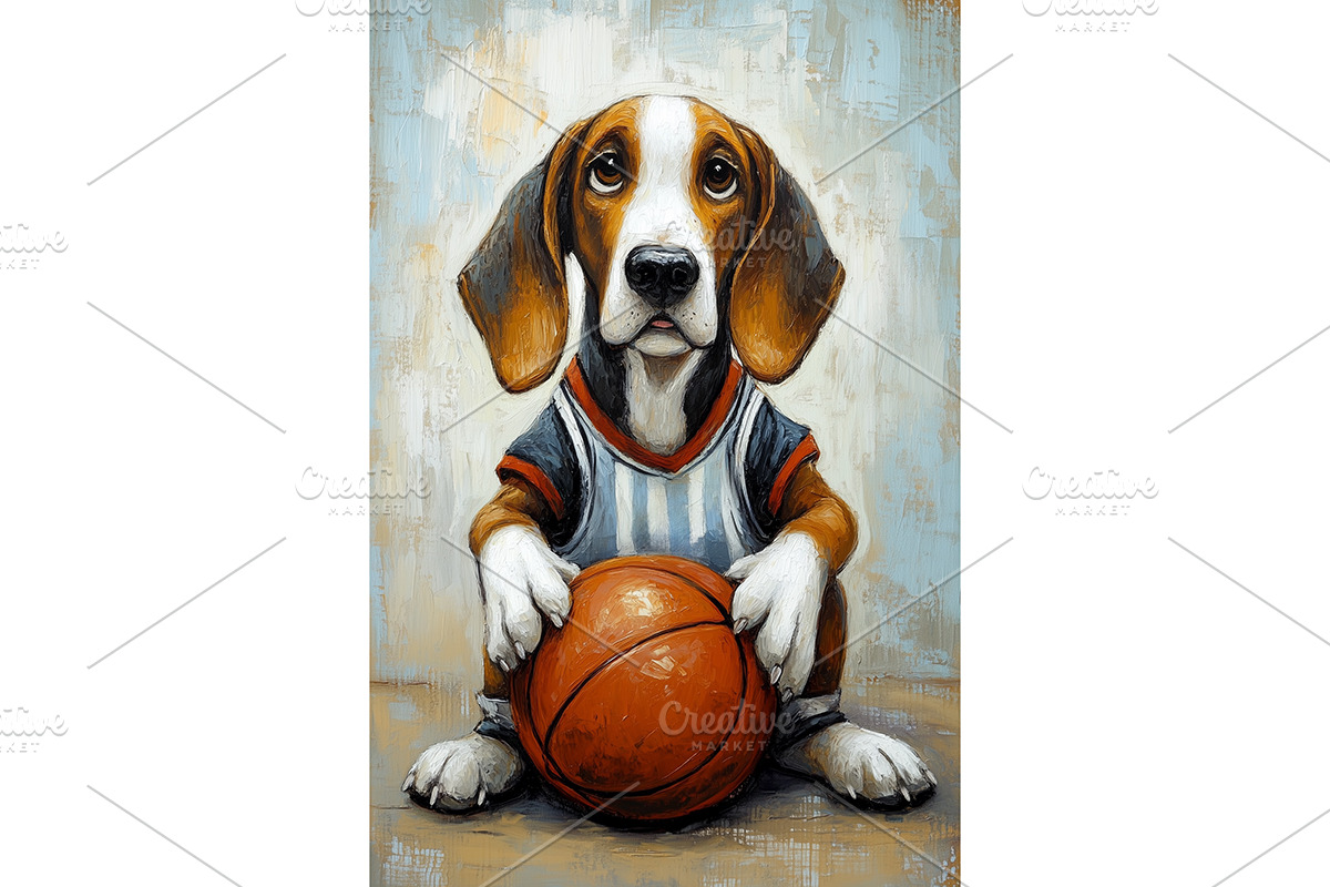 Treeing Walker Coonhound Sport Art, an Animal Illustration by Art Paradise Studios