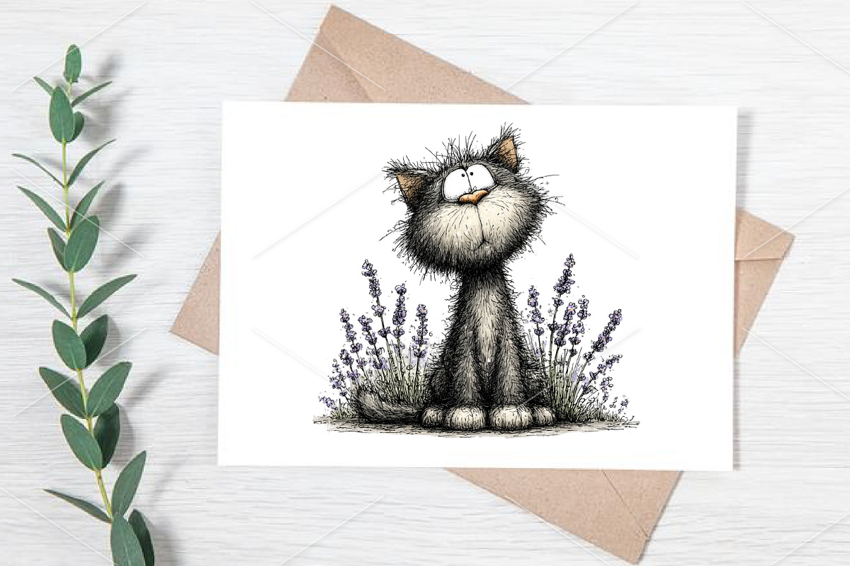 Whimsical Floral Spring Cat Clipart, a Seasonal Illustration by Canvas Craft (Photo 5 of 7)