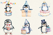 Cute Baby Penguin Birthday Clipart, an Illustration by OK Design (Thumbnail 4 of 5)