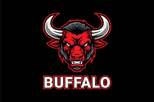 Buffalo Head Mascot, a Branding & Logo Template by shazi