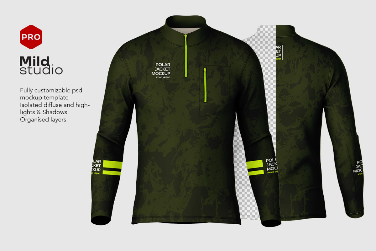 Men's Polar Jacket, a Hoody Mockup by Mildstudio (Photo 2 of 7)