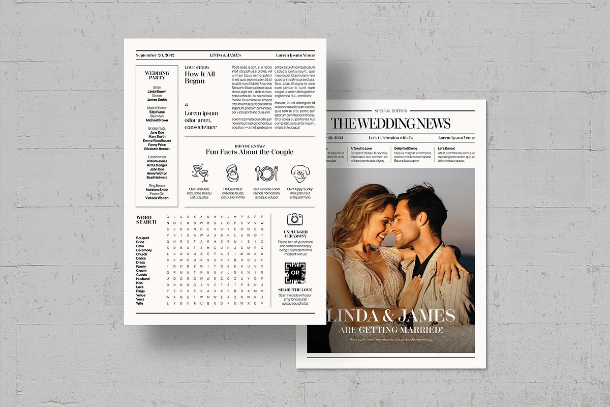 Wedding Newspaper Flyer Template, a Flyer Template by BrandPacks (Photo 4 of 5)