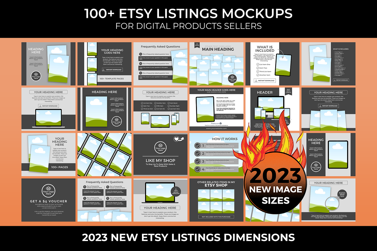 ETSY Digital Products Mockups 100+, a Templates & Theme by Jennifer Magri Templates (Photo 1 of 8)