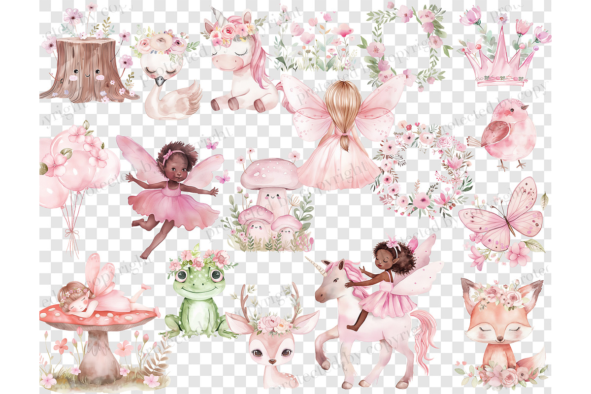 Fairy Clipart Bundle, an Animal Illustration by GlamArtZhanna (Photo 5 of 6)