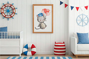 NAUTICAL FRIENDS. Watercolor, an Animal Illustration by OlliArtDesign (Thumbnail 4 of 7)