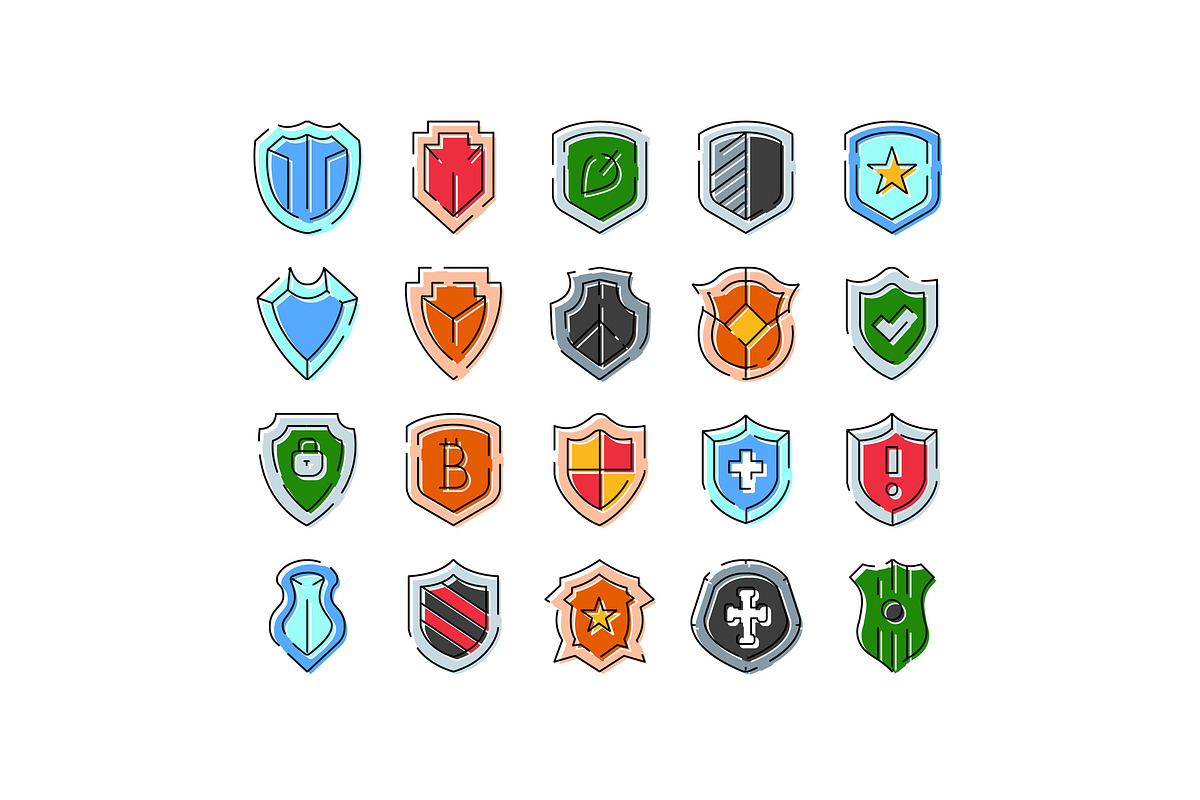 Collection of shield icons, an Object Graphic by pikepicture (Photo 1 of 3)