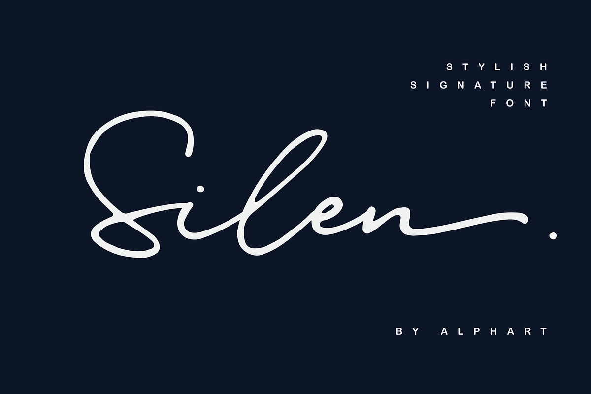 Silen - Stylish signature font, a Handwritten Font by alphArtype (Photo 1 of 11)