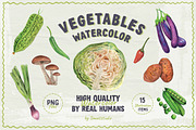 Realistic Vegetables Watercolor, a Food Illustration by tomatstudio (Thumbnail 1 of 3)
