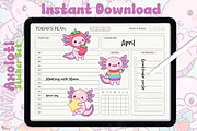 Cute Axolotl Sticker Set, an Animal Illustration by Dori Debreceni draws (Thumbnail 3 of 4)