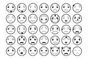 Line Emoticons / Emoji Vector Set, an Emoji Icon by land art (Thumbnail 2 of 4)