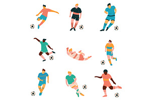Soccer Players Set, Male Footballer, a Sport Illustration by TopVectors