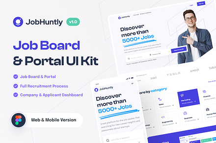 Jobhuntly  Job Board & Portal UI Kit