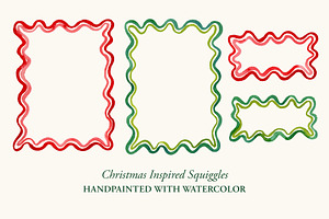 Christmas Colored Squiggle Frames
