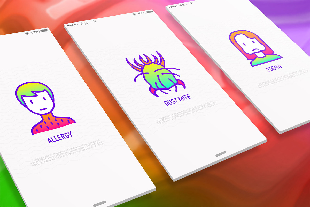 Allergy | 16 Thin Line Icons Set, an Outline Icon by Alex Blogoodf (Photo 2 of 7)