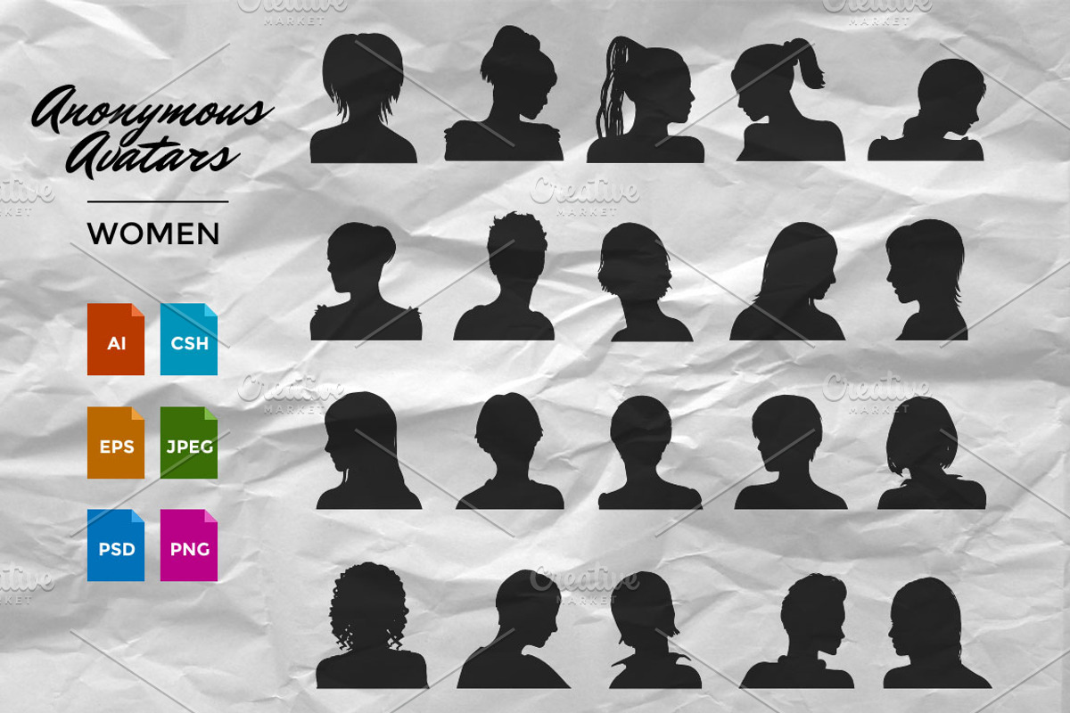 Female Avatars Set, a Person Illustration by Yulia