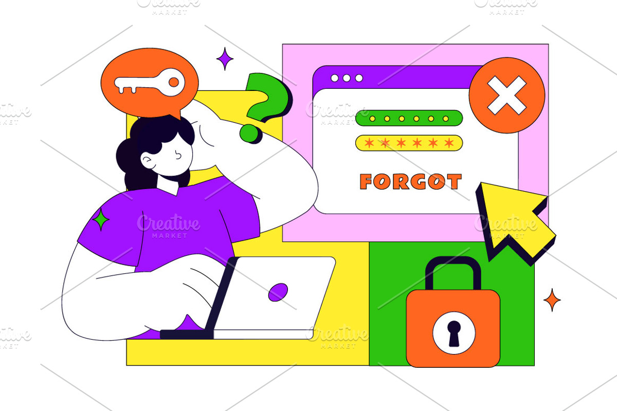 10 Forgot Password Illustration, a Technology Illustration by denayunebgt (Photo 4 of 4)